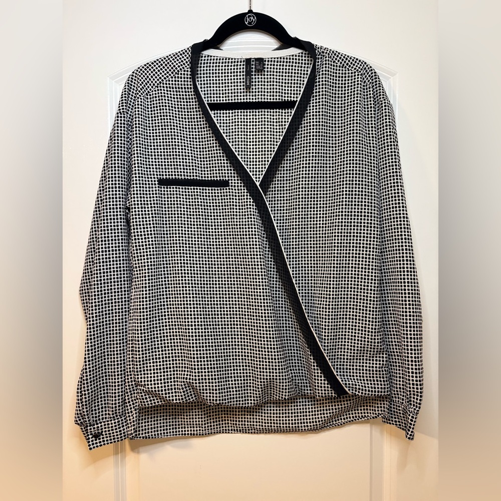 MNG Suits by Mango Black & White Blouse